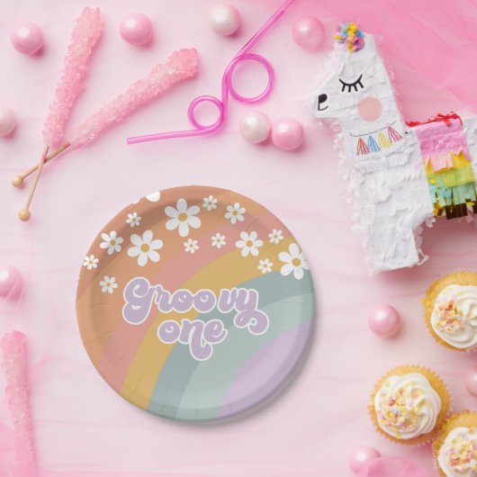 Groovy One Retro Rainbow Paper Teller (Party)