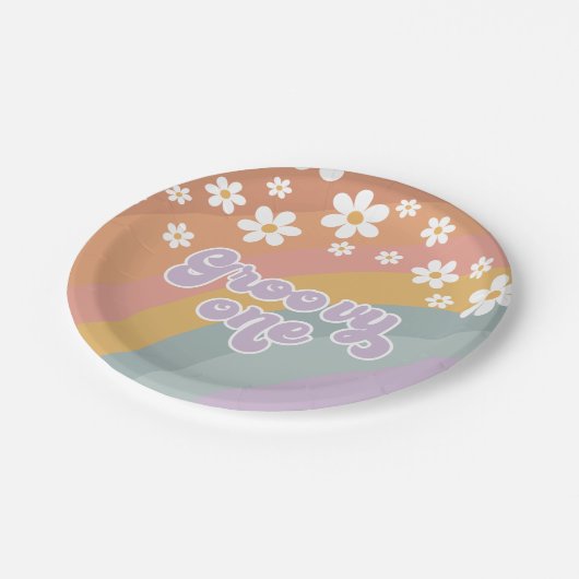 Groovy One Retro Rainbow Paper Teller (Schrägansicht)