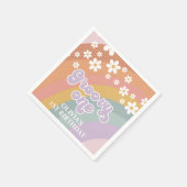 Groovy One Retro Rainbow Serviette (Ecke)