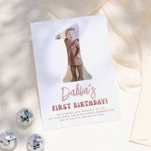 Groovy One Retro Rosa Foto 1. Geburtstag