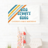 Groovy One Retro Stripes Banner (Insitu)