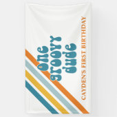 Groovy One Retro Stripes Banner (Vertikal)