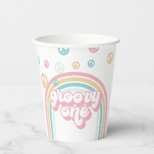 Groovy One Retro Summer Rainbow Pappbecher