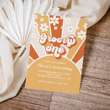 Groovy One Retro Sunshine daisine boho floral