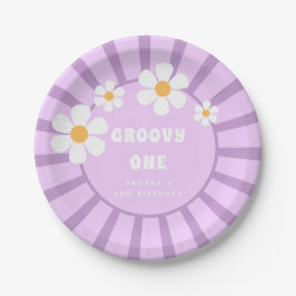 Groovy One Retro Sunshine Girl Pappteller