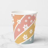 Groovy One Retro Sunshine Rainbow Paper Cups Pappbecher (Rückseite)