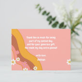 Groovy One Retro Vintager erster Geburtstag Dankeskarte (Stehend Vorderseite)