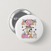 Groovy One Spooky Gram Retro Halloween Niedlich Gh Button (Vorne & Hinten)