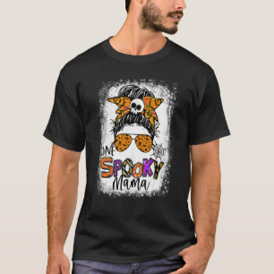 Groovy One Spooky Mama Messy Bun Women Hexe Mama H T-Shirt