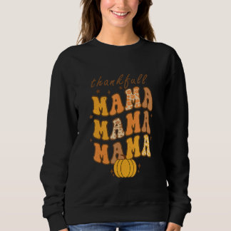 Groovy One Thankful Mama Leopard Hello Fall Thanks Sweatshirt