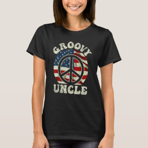 Groovy Onkel 70er Jahre Ästhetik USA-Flagge Retro T-Shirt