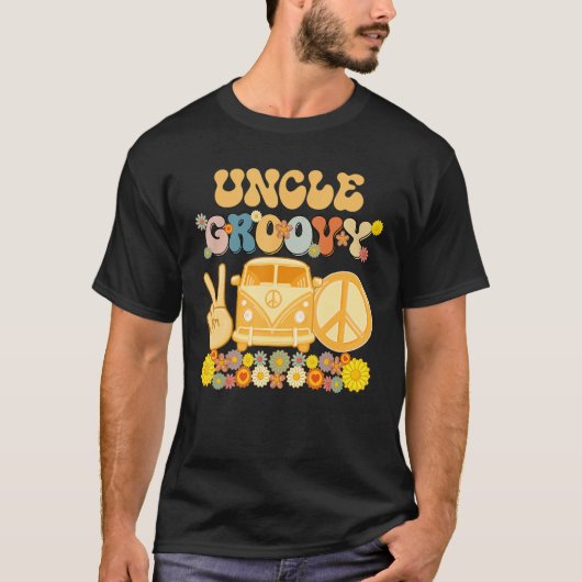 Groovy Onkel Retro Matching Family Baby Duschfett T-Shirt (Vorderseite)