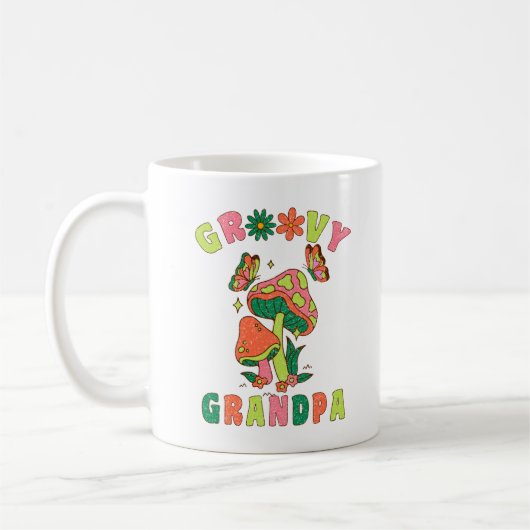 Groovy Opa bunt Vintager Pilz Kaffeetasse (Links)