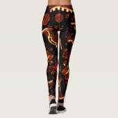 Groovy Orange Black Leggings (Rückseite)