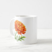 Groovy Orange Blüten Kaffeetasse (Vorderseite Links)