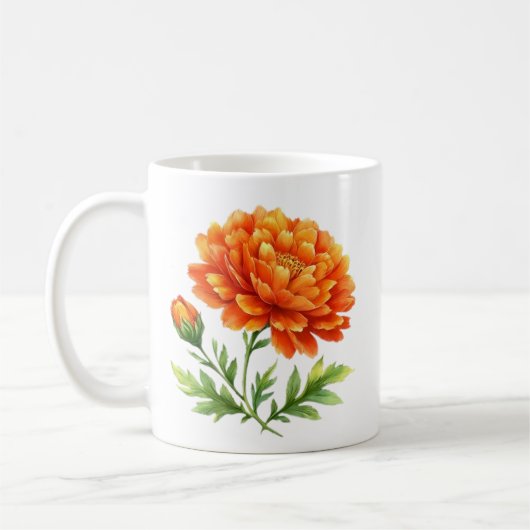 Groovy Orange Blüten Kaffeetasse (Links)