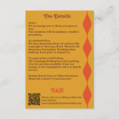 Groovy Orange Brown Wavy Border Wedding Details Begleitkarte (Vorderseite)