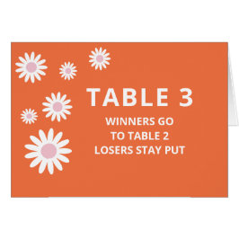 Groovy Orange Bunco Table Card für Tabelle 3