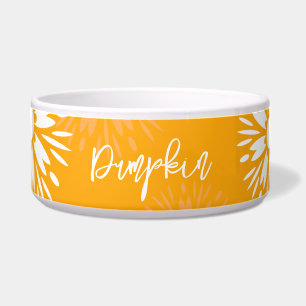 Groovy Orange Daisy Blume Retro Blumenbeet Name Napf