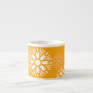 Groovy Orange Daisy Blume Retro Blumenmuster Espressotasse