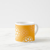 Groovy Orange Daisy Blume Retro Blumenmuster Espressotasse (Vorderseite Rechts)