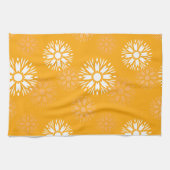 Groovy Orange Daisy Blume Retro Blumenmuster Geschirrtuch (Horizontal)
