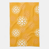 Groovy Orange Daisy Blume Retro Blumenmuster Geschirrtuch (Vertikal)