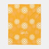 Groovy Orange Daisy Blume Retro Blumenname Fleecedecke (Vorderseite)