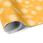 Groovy Orange Daisy Blume Retro Blumenname Geschenkpapier (Rolleneckpunkt)