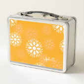 Groovy Orange Daisy Blume Retro Blumenname Metall Brotdose (Rückseite)