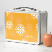 Groovy Orange Daisy Blume Retro Blumenname Metall Brotdose (Beispiel)