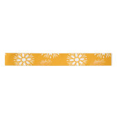 Groovy Orange Daisy Blume Retro Blumenname Satinband (Vorderseite)