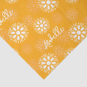 Groovy Orange Daisy Blume Retro Blumenname Seidenpapier (Detail)