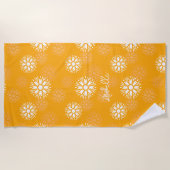 Groovy Orange Daisy Blume Retro Blumenname Strandtuch (Vorderseite)