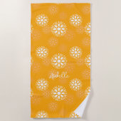 Groovy Orange Daisy Blume Retro Blumenname Strandtuch (Vorderseite)