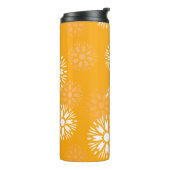 Groovy Orange Daisy Blume Retro Blumenname Thermosbecher (Nach links gedreht)