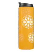 Groovy Orange Daisy Blume Retro Blumenname Thermosbecher (Nach rechts gedreht)