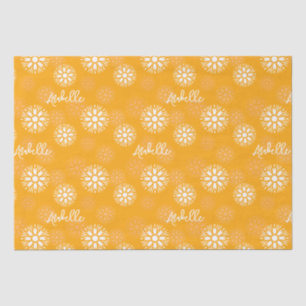 Groovy Orange Gänseblümchen Retro Blumen Name Seidenpapier