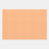 Groovy Orange Gingham Check Pattern Geschenkpapier Set (Vorderseite 2)