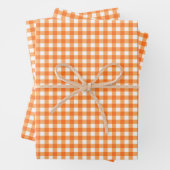 Groovy Orange Gingham Check Pattern Geschenkpapier Set (Beispiel)