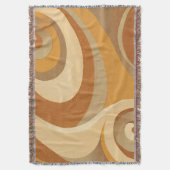 Groovy Orange Gold Brown Mitte Jahrhundert Moderne Decke (Vorderseite Vertikal)