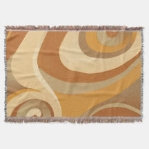 Groovy Orange Gold Brown Mitte Jahrhundert Moderne