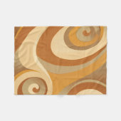 Groovy Orange Gold Brown Mitte Jahrhundert Moderne Fleecedecke (Vorderseite (Horizontal))