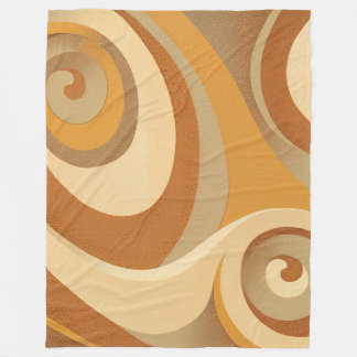 Groovy Orange Gold Brown Mitte Jahrhundert Moderne Fleecedecke