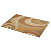 Groovy Orange Gold Brown Mitte Jahrhundert Moderne Schneidebrett (Ecke)