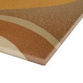 Groovy Orange Gold Brown Mitte Jahrhundert Moderne Schneidebrett (Ecke)