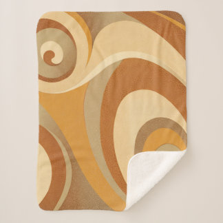 Groovy Orange Gold Brown Mitte Jahrhundert Moderne Sherpadecke