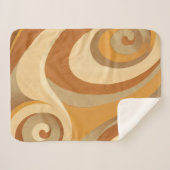 Groovy Orange Gold Brown Mitte Jahrhundert Moderne Sherpadecke (Vorderseite (Horizontal))