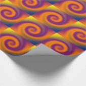 Groovy orange lila Kreisstrudel Geschenkpapier (Ecke)