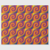 Groovy orange lila Kreisstrudel Geschenkpapier (Flach)
